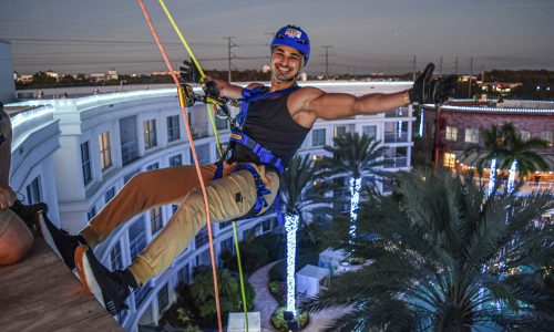 Joseph Abdin rappelling photo
